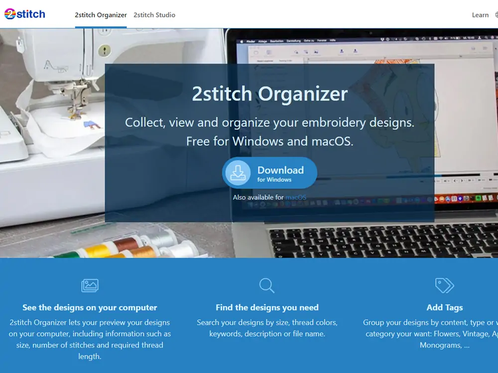 gambar situs web resmi 2stitch_Organizer