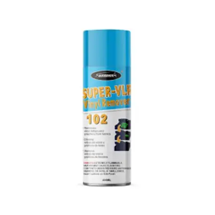 Sprayidea 102 Super Vinyl Remover spray can, used for removing heat transfer vinyl (HTV) and VLR vinyl from fabric.