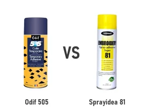 Vergleich zwischen Odif 505 und Sprayidea 81 – temporäre Sprühkleber für Textilien