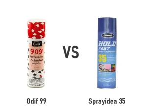 Vergleich zwischen Odif 909 und Sprayidea 35 – dauerhafte Sprühkleber zum Verkleben von Stoffen